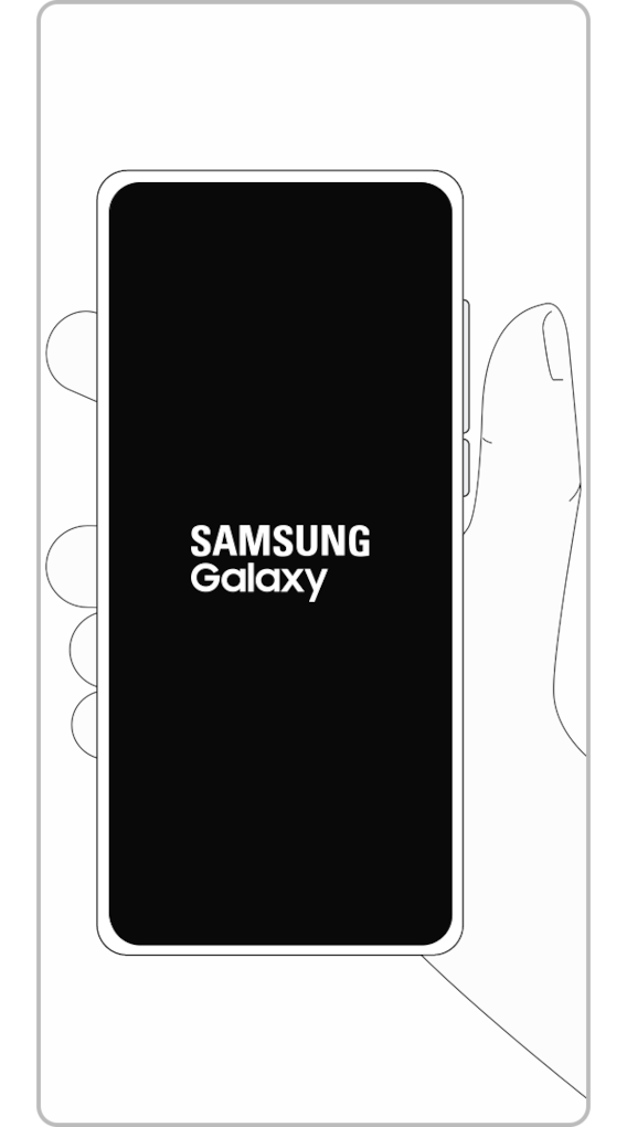 Släpp knapparna när Samsung-logotypen visas