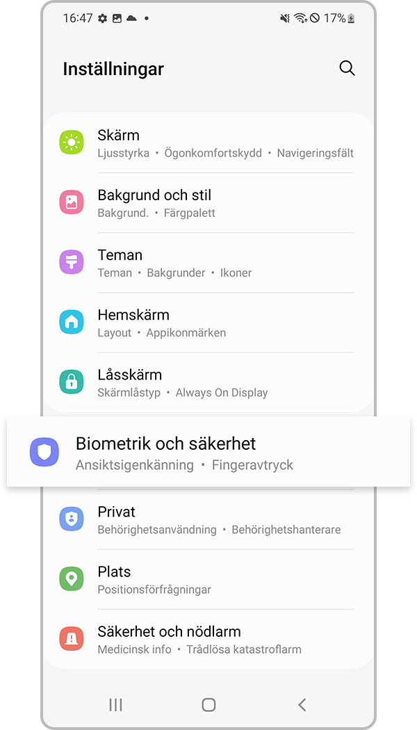 fingeravtrycksigenkänning registrering steg 1