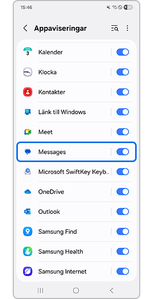 Välja Messages-appen