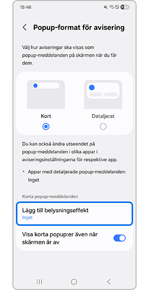 Välj Lägg till belysningseffekt