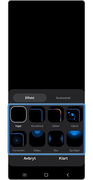 Olika belysningseffekter