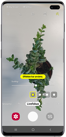 Suddiga effecter med Livefokus på Galaxy S10-kamera