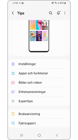 Läs mer i Tips och användarhandbok om hur du använder ONE UI 4.0