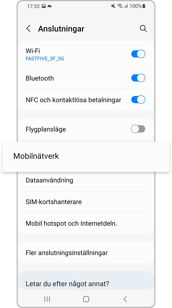 återställ nätverksinställningar steg 2