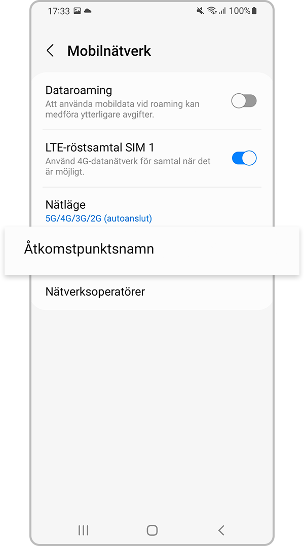 återställ nätverksinställningar steg 3