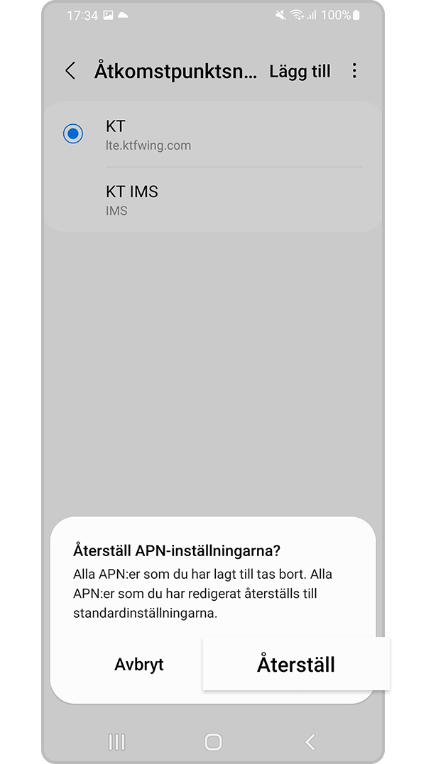 återställ nätverksinställningar steg 5