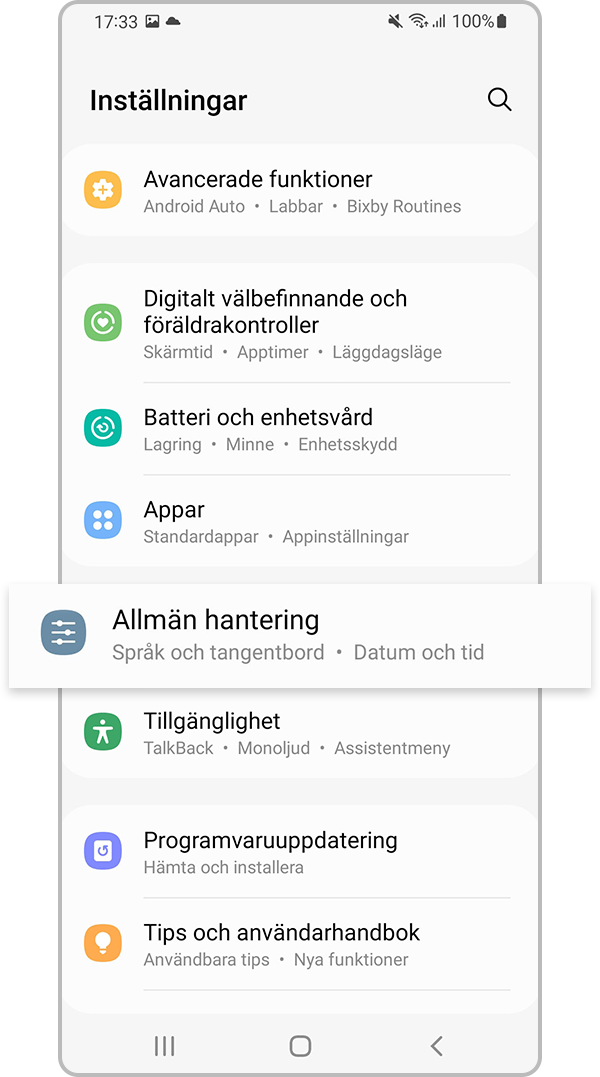 återställ nätverksinställningar steg 1