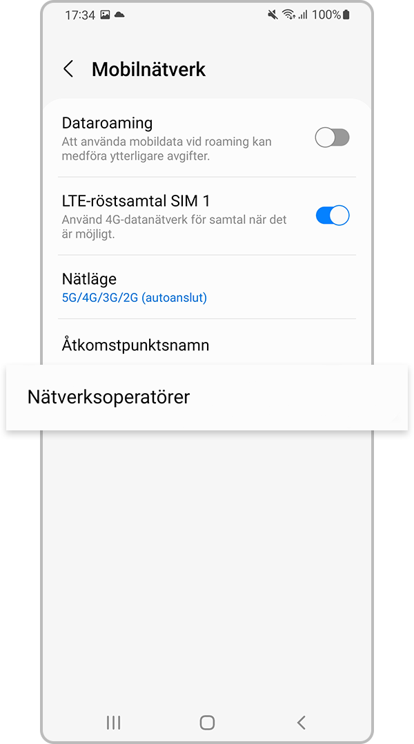 återställ nätverksinställningar steg 3
