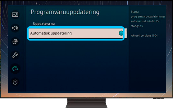 Automastisk uppdatering väljs
