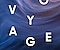 The background is full of swirling smoke with dark blue and purple colours to represent the spirit of a relentless pioneer. On the background, the letters V, O, Y, A, G, and E are placed in white.