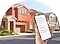 There's a sketch of houses with an enlarged phone next to it. An alarm icon is between a house and the phone. The phone screen features the "Welcome Cooling" tab on, with an indoor summer temperature above 28°C and a cooling period from July 1 to August 31.