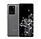 Back of Cosmic Grey Galaxy S20 Ultra phone, with an adjacent front-facing Cosmic Grey Galaxy S20 Ultra