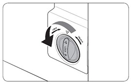 Turn the knob of the filter cartridge counter clockwise by 90 degrees