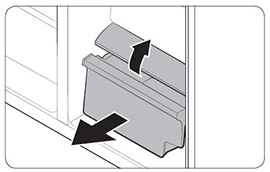 If your refrigerator is provided with a cover (A) for the vegetable/dry bin, remove the cover