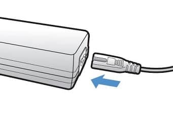 Connect the power cord to the battery charger