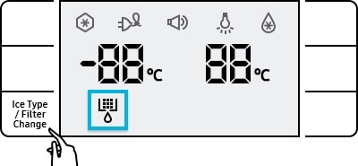 indicator displays replace the water purifier filter