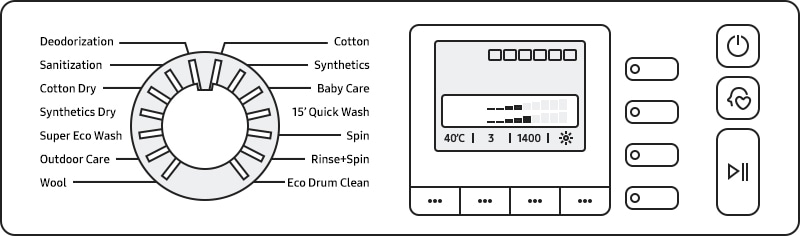 set the wash and dry at once to use control panel