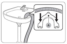 Over the edge of a wash basin