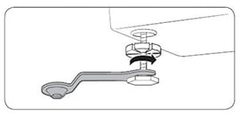 Level the washing machine by manually adjusting the levelling feet
