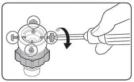 Use a Philips screwdriver to loosen four screws on the adaptor
