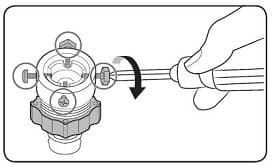 Use a Philips screwdriver to loosen four screws on the adaptor