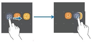 Tap and hold an app and drag it over another app