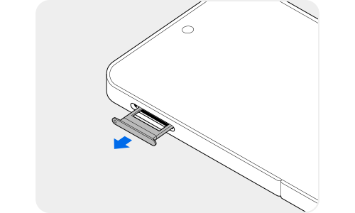 Pull out the tray for dual SIM