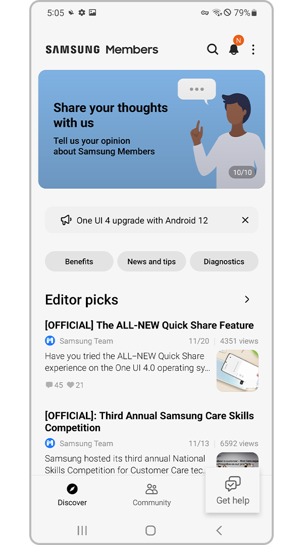 Samsung Members Get help