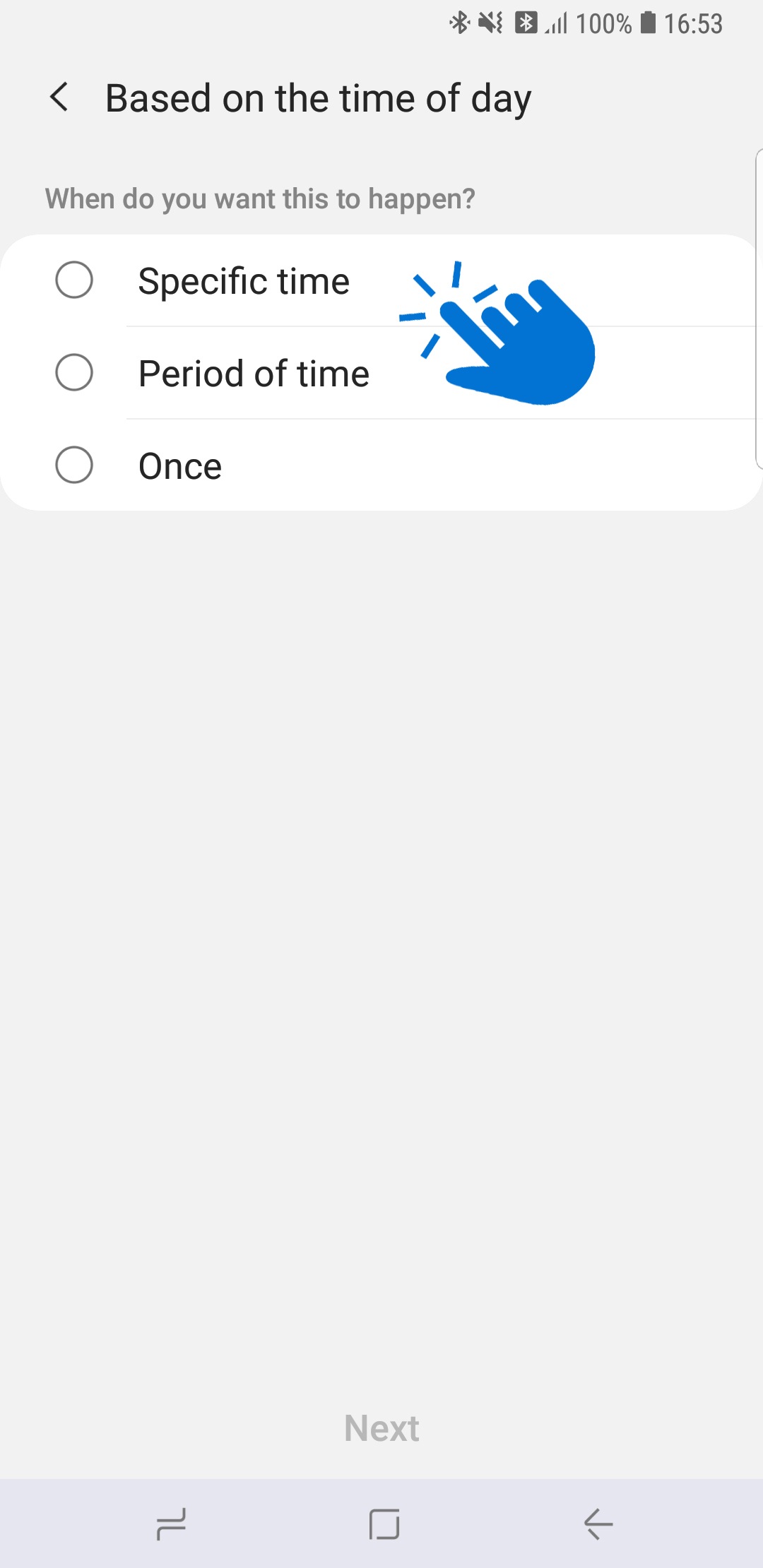 Set the time based on Specific or Period