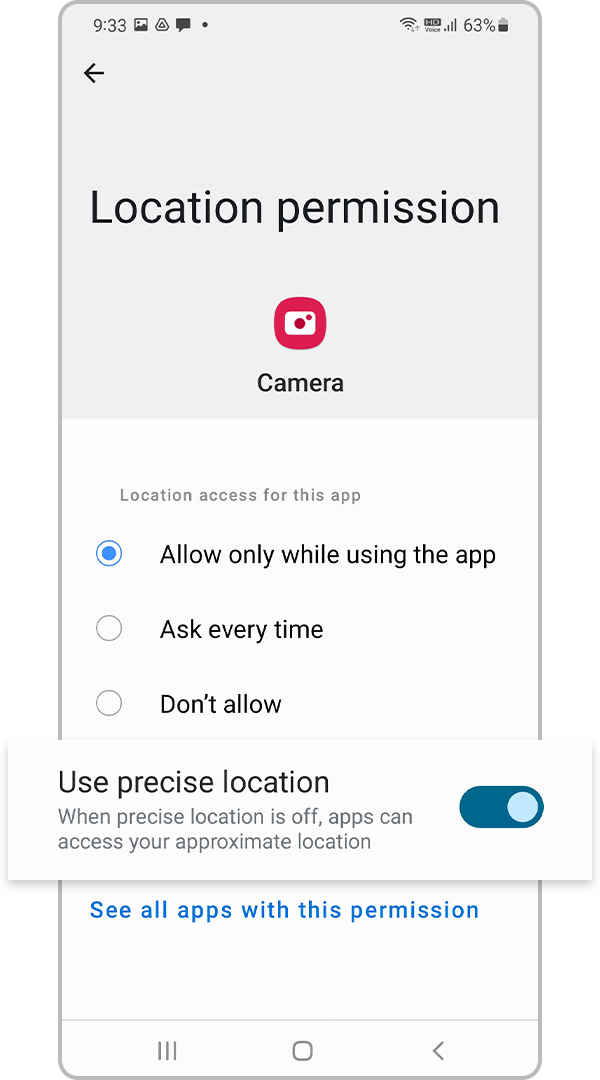 Enable Use precise location
