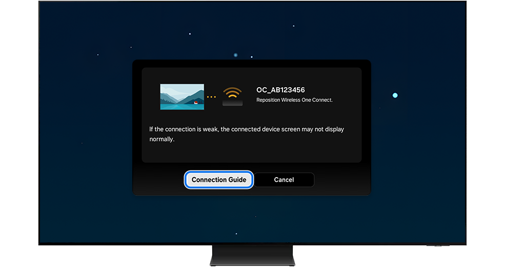 Connection Guide button highlighted on the pop-up window.