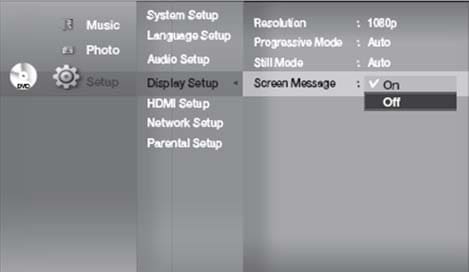 Screen Message