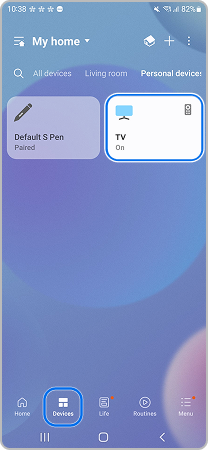 Device tab is displayed on the mobile screen.