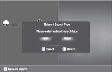 Select a network search type