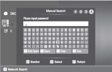 Type in the PC’s password then press the BLUE (D) button to Save