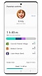 Grafični uporabniški vmesnik prikazuje nadzorno ploščo Samsung Kids Usage, ki navaja čas vsakodnevne uporabe in njegovo razdelitev na različne aktivnosti.