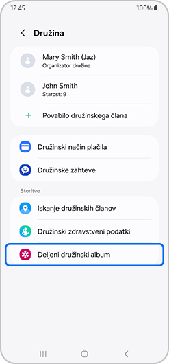 Podatki o zdravju družine.