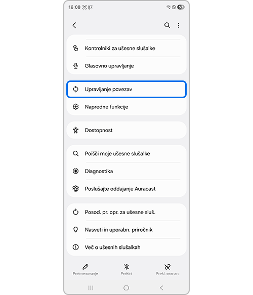 Pomaknite se po meniju.