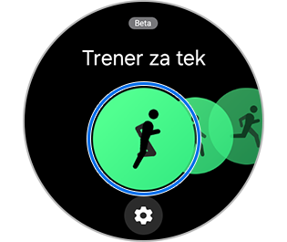 Izbiranje funkcije Trener za tek