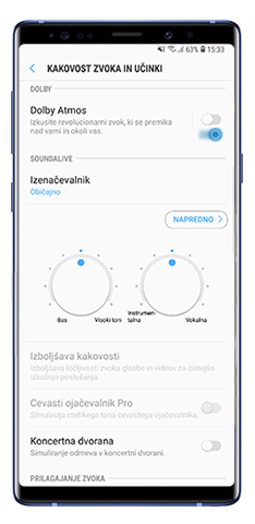 Vklopite Dolby Atmos