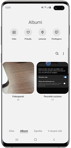 Android 9.0, novi albumi v galeriji