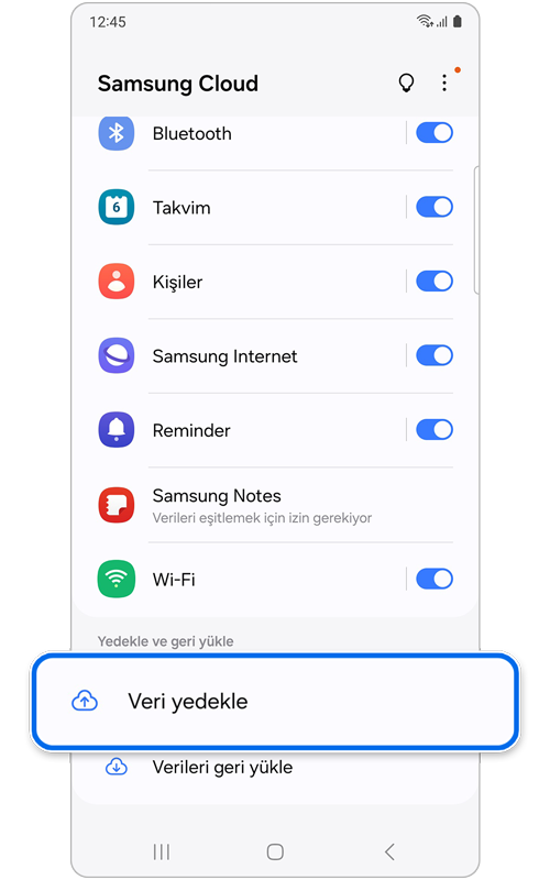 Samsung Cloud ana ekranı