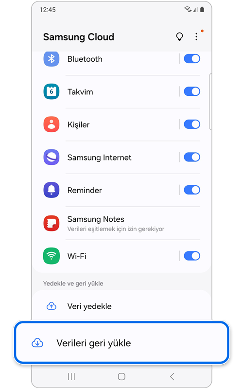 Samsung Cloud ana ekranı