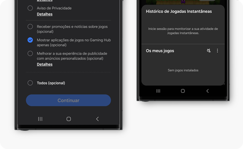 View of the Gaming Hub Terms and Conditions screen