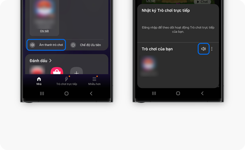 Gaming Hub view with sound option highlighted.