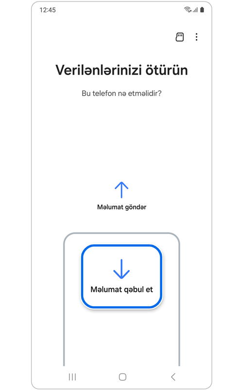 Smart Switch proqramında məlumat səhifənizi köçürün.
