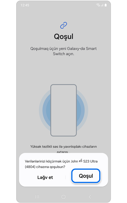 Bağlantı təsdiqləmə səhifəsi.