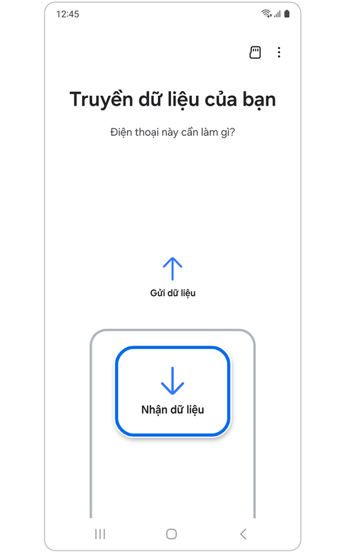 Trang truyền dữ liệu của bạn trong ứng dụng Smart Switch.