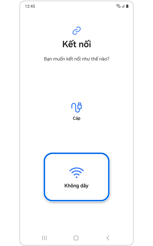 Trang kết nối bằng ứng dụng Smart Switch.