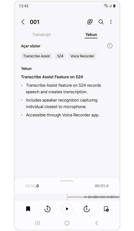 Səs yazısının yekunlaşdırılması.